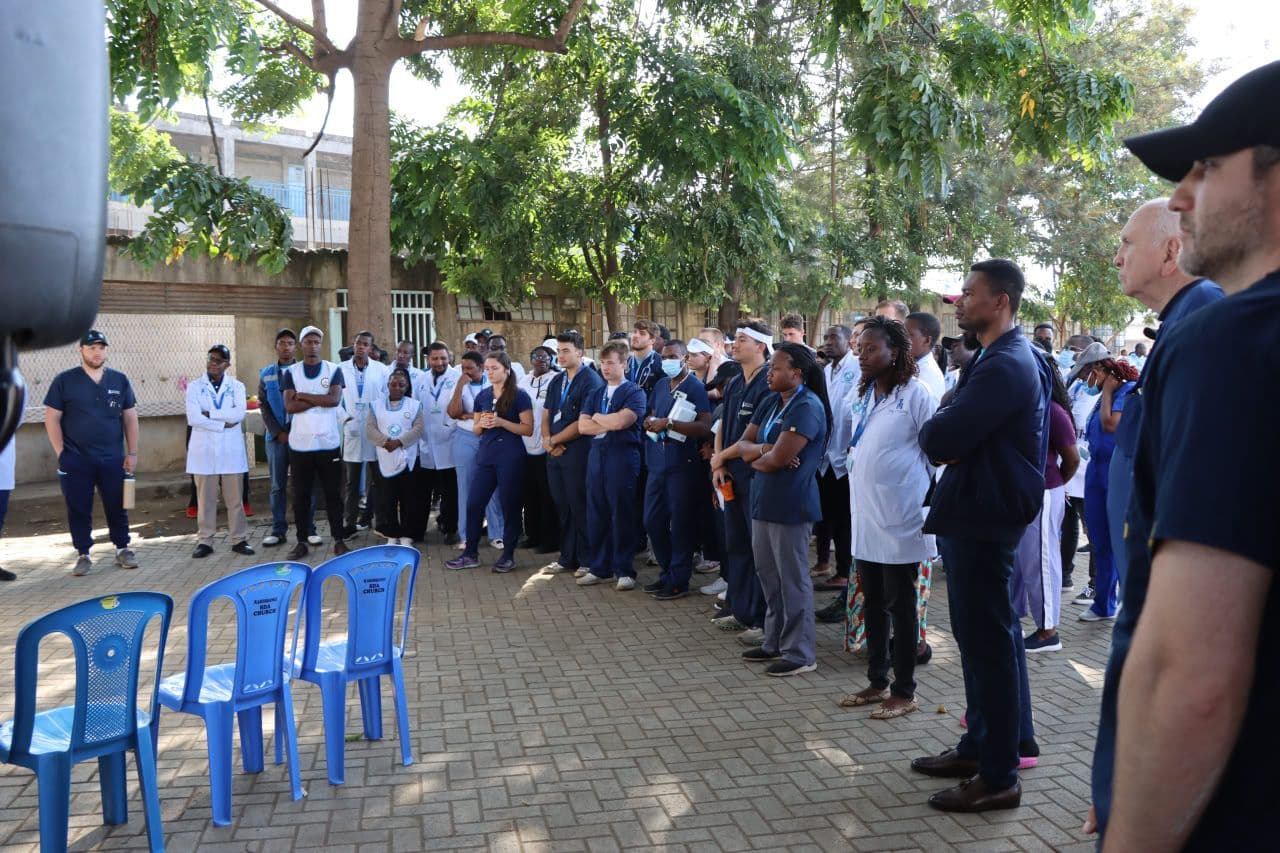 Doctors and volunteers at medical camp