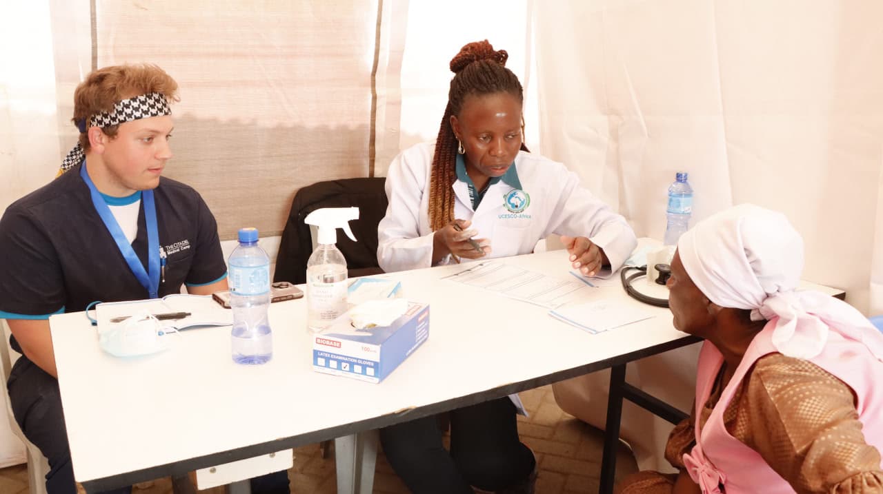 Doctors treating patient